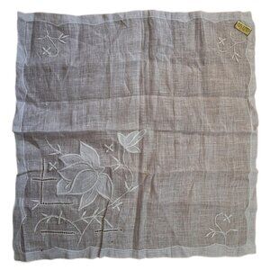 Vintage Embroidered Linen Hankie Handkerchief Hong Kong NWT